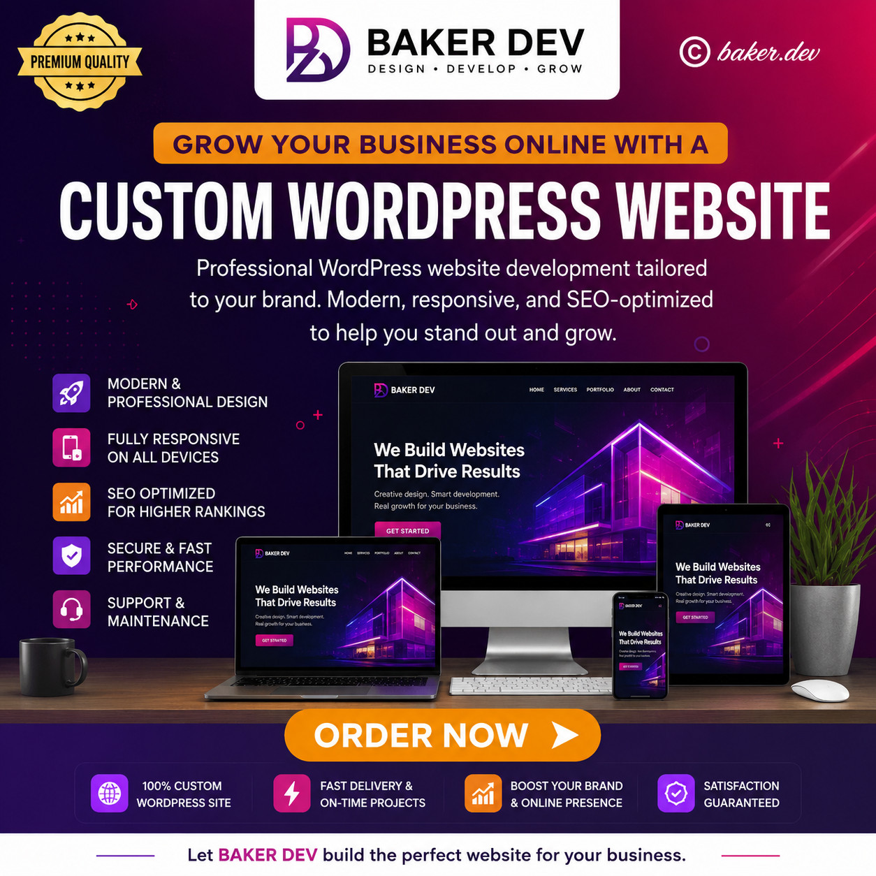 CUSTOM WEBSITE DESIGN – Professional Modern & Responsive Website