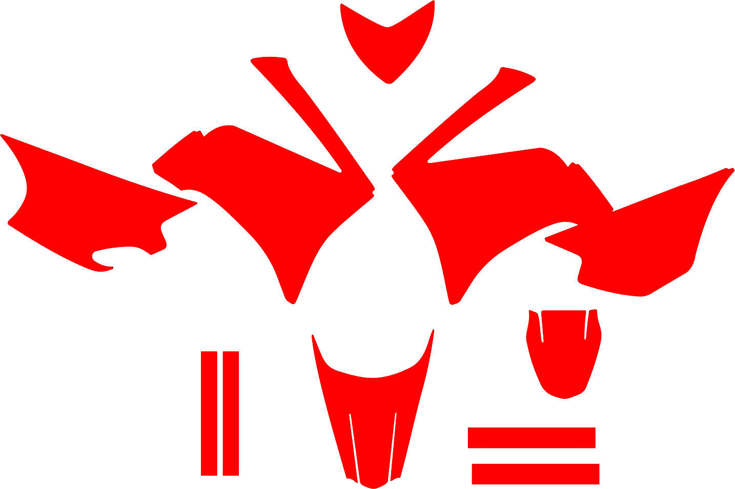 YAMAHA XTZ 250 XTZ250 vector template a escala real 1:1