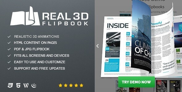 REAL3D FLIPBOOK WORDPRESS PLUGIN + 1 Year Free Updates GPL