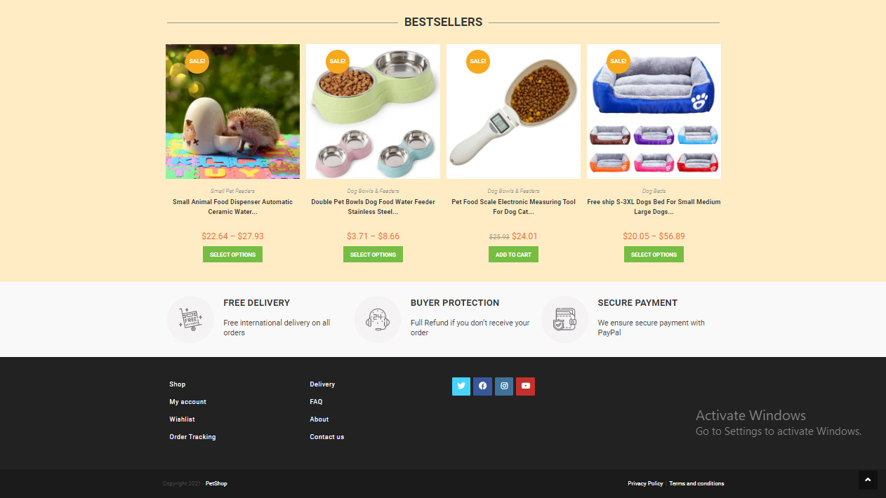 Money Making Pet Store Drop shipping Affiliate Website Free Hosting / Setup