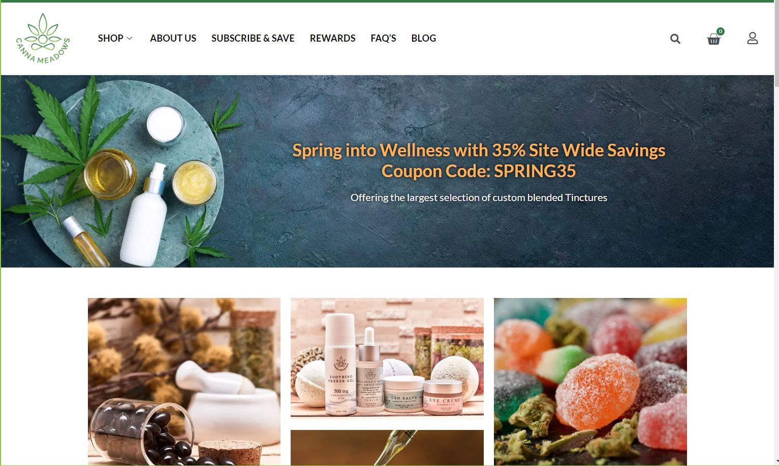 Online E-Commerce CBD-Site WEB, Inventory, $50K plus value www.cannameadows.com