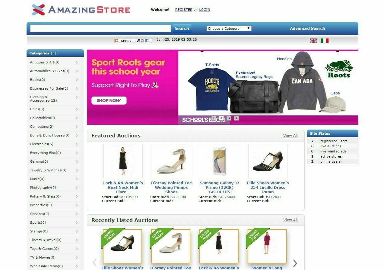 EBay Clone Auction Website (Blue) – Free Install + Hosting with SSL
