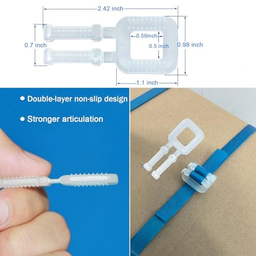 Plastic Strapping Kit 1/2″ x 500′ Polypropylene Banding with 100 Buckles Blue