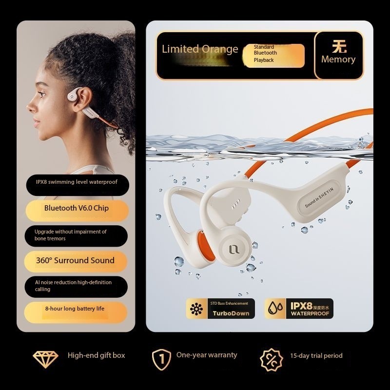 SHEYINX5 headphones, sports cycling, 8-level waterproof