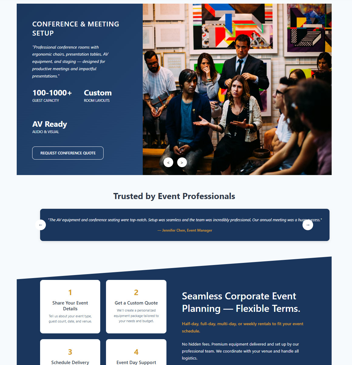 Party& Event Equipment Rental Website