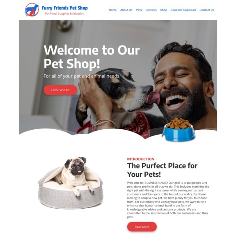 Pet Shop Customized Business Website *SEE FULL DESCRIPTION*