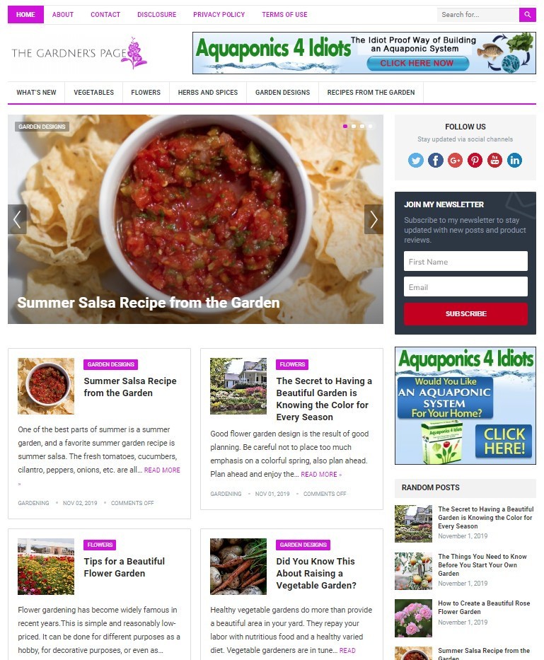 DFY GARDENING WORDPRESS THEME+FREE SETUP PRE-DESIGNED BANNERS AND ADS