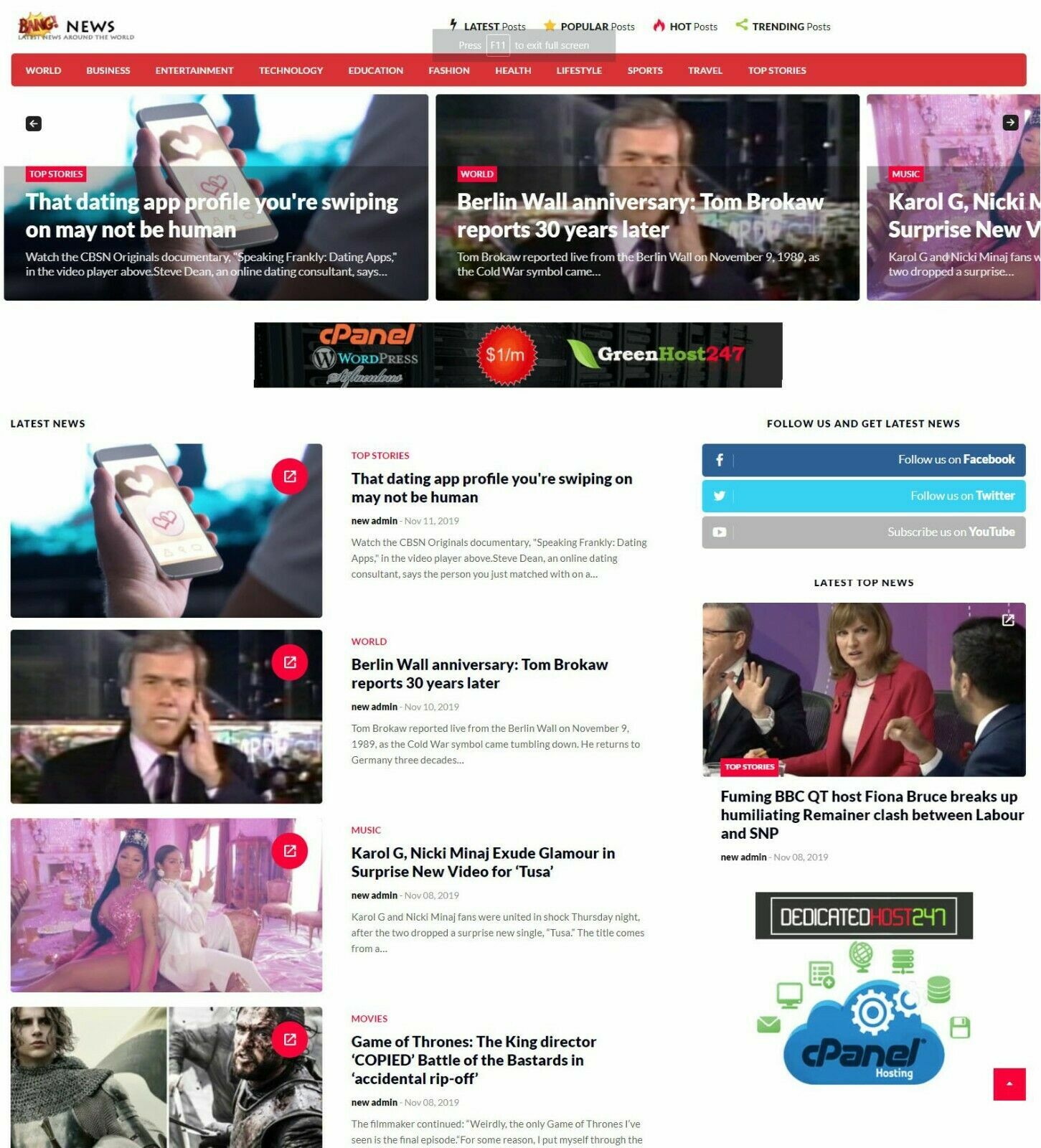 Online News Website Runs Autopilot + Free Hosting and Installation with SSL