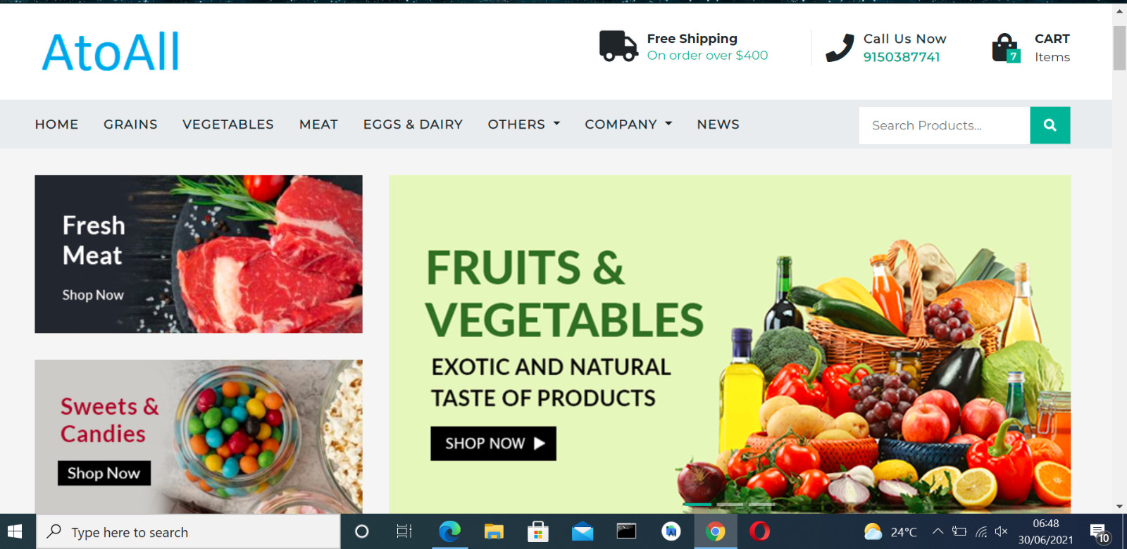 Grocery Store ios and android app with delivery app and website for shop