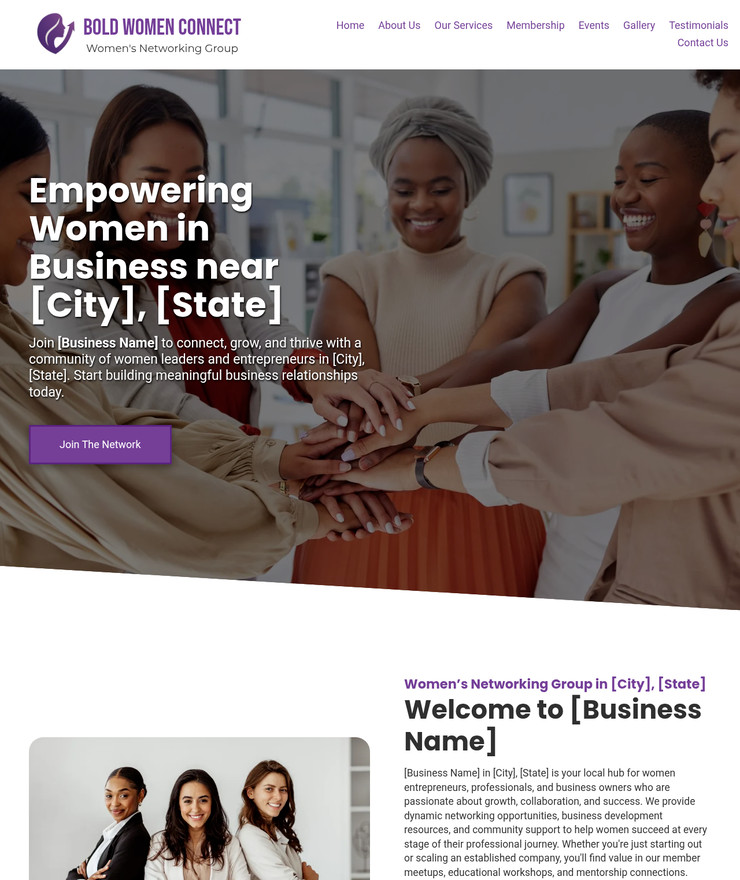 Women’s Networking Group Customized Business Website *SEE FULL DESCRIPTION*