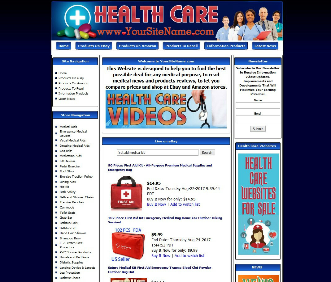 HEALTH CARE STORE – Complete Turnkey Website Amazon Store Google Affiliate Money