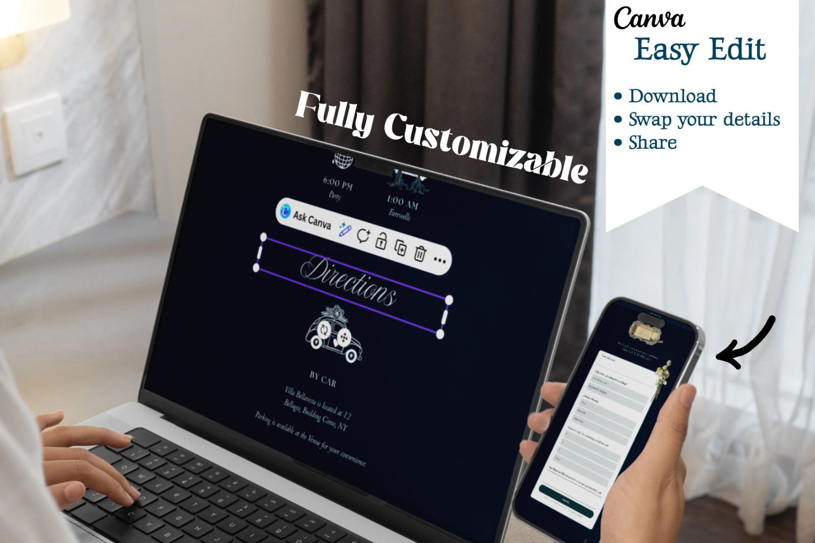 Wedding Website template | Rsvp invite | custom wedding site fully editable