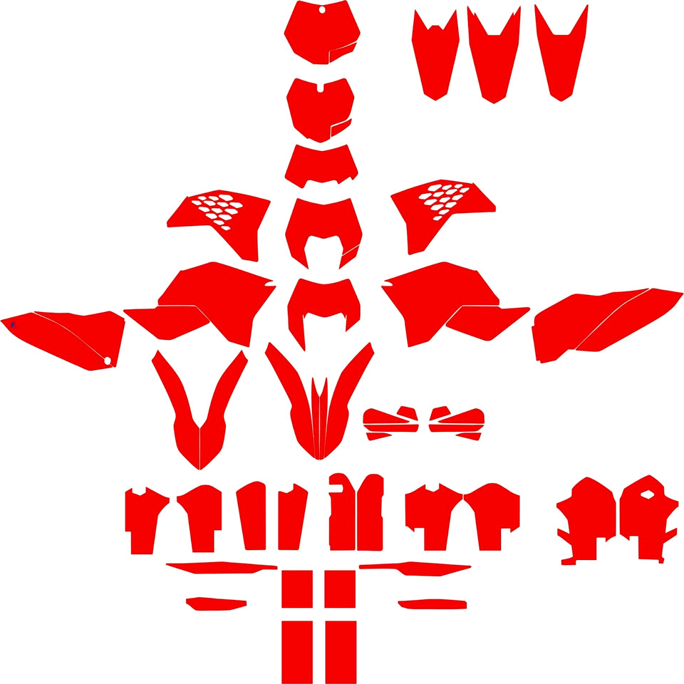 KTM EXC 2008 2009 2010 2011 vector template a escala real 1:1