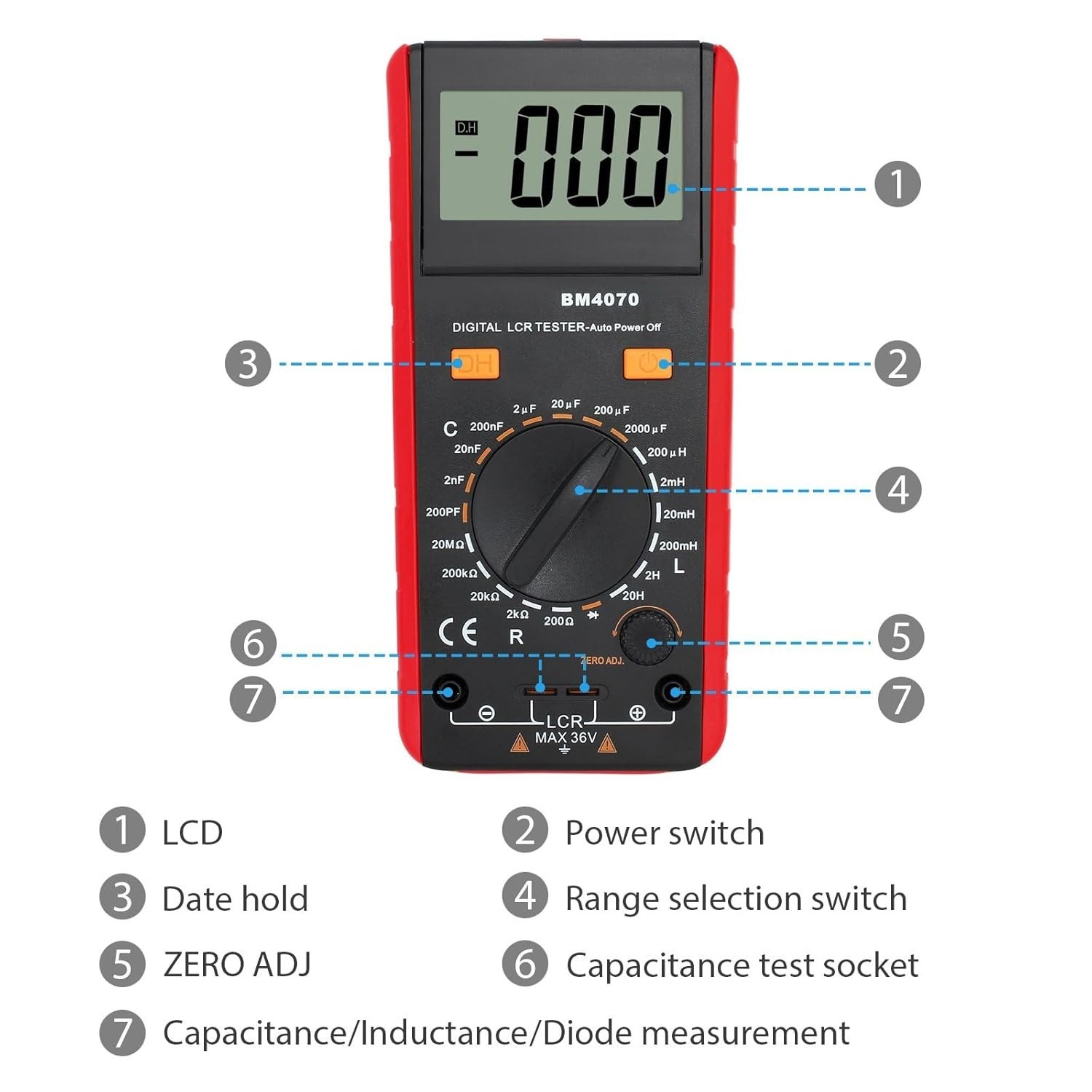 Medidor LCR Con Pantalla LCD Probador De Capacitancia Inductancia Y Resistencia