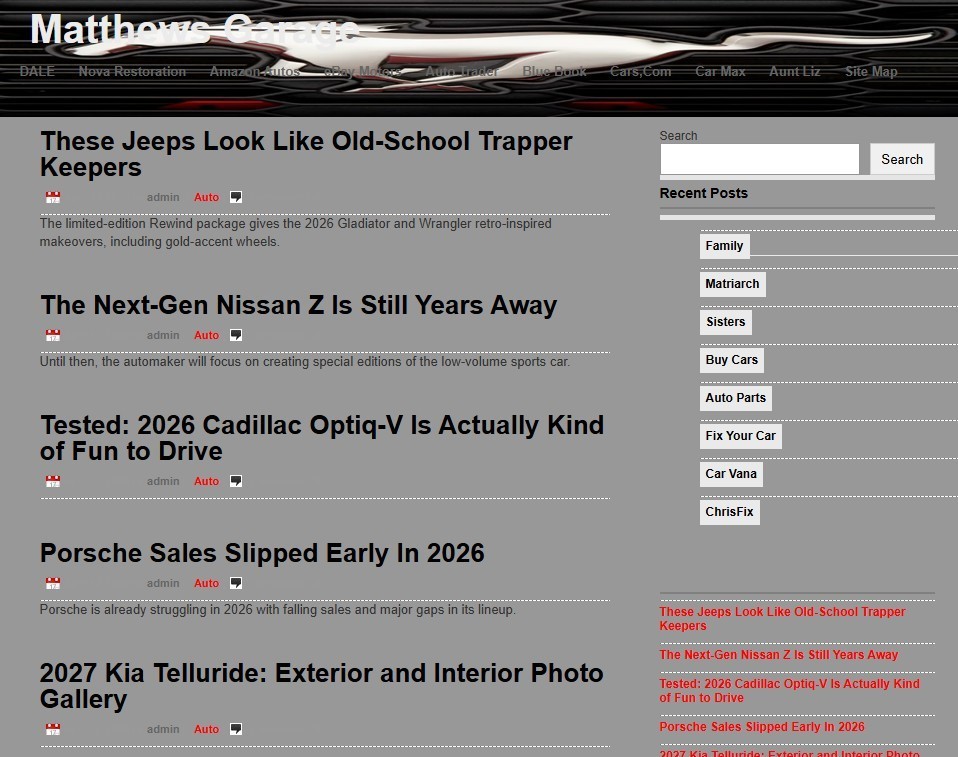 MatthewsGarage.US INTERNET DOMAIN FOR AUTO & CARS REPAIRS AND SALES FOR THE USA