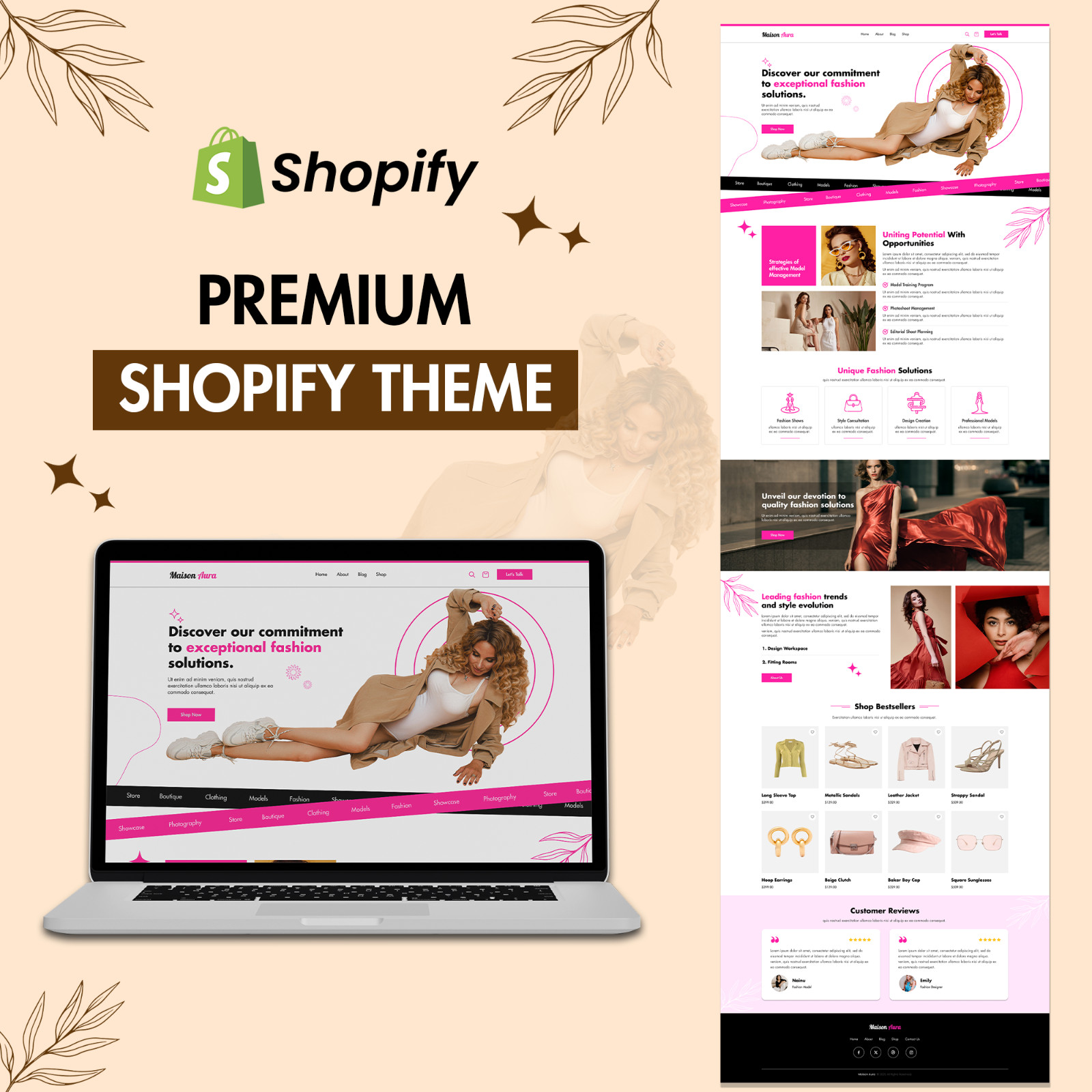 PREMIUM Shopify Theme for Fashion Stores | Digital Download Website Design