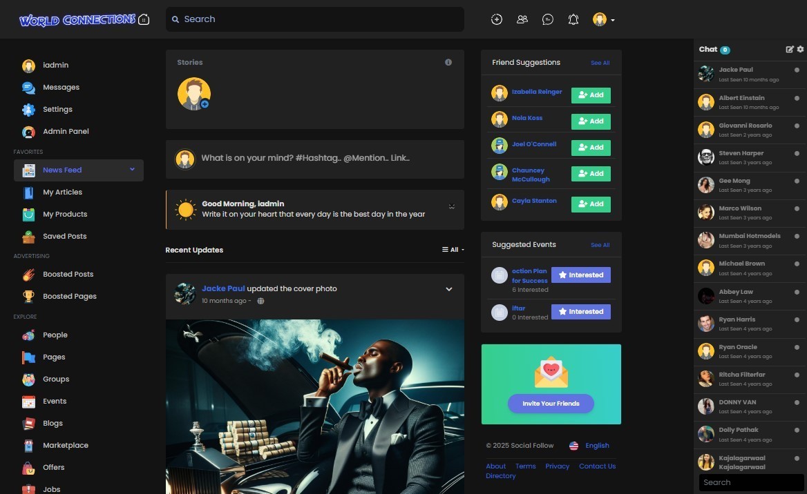 Social Network Website + Free Hosting SSL