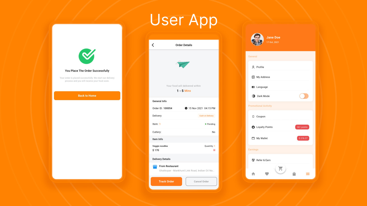 FoodRush Multi-Restaurant Food Delivery Platform Flutter Apps | Laravel Admin