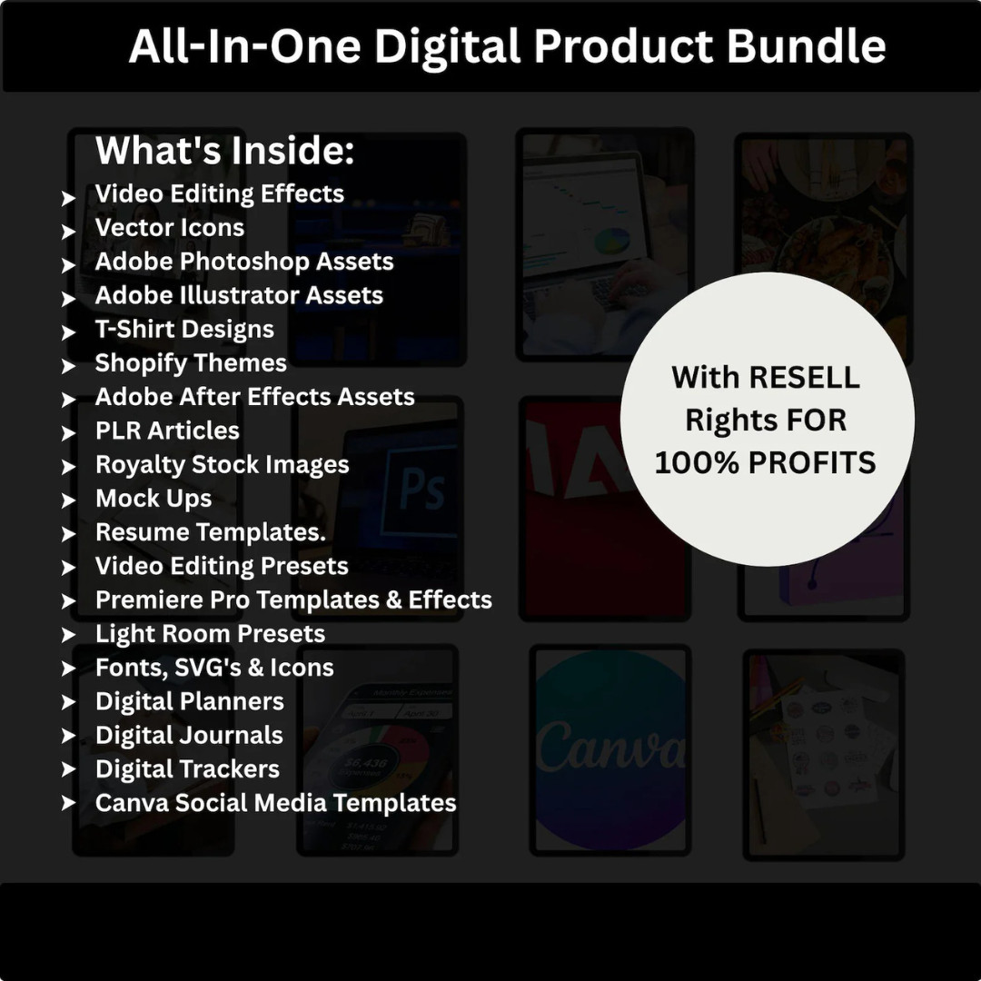 Digital Product Bundle for Resale: 100M+ Items, Planners, Ebooks, Reels & More!