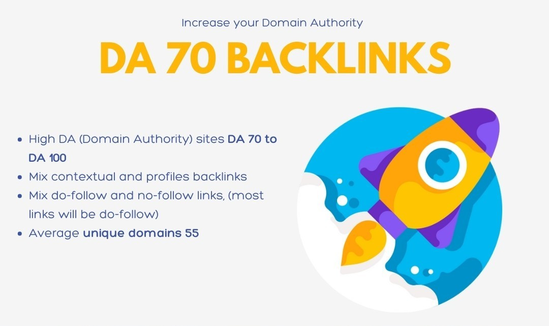 High Domain-Authority Do-follow backlinks (DA 50 to DA 100) – 100 Backlinks