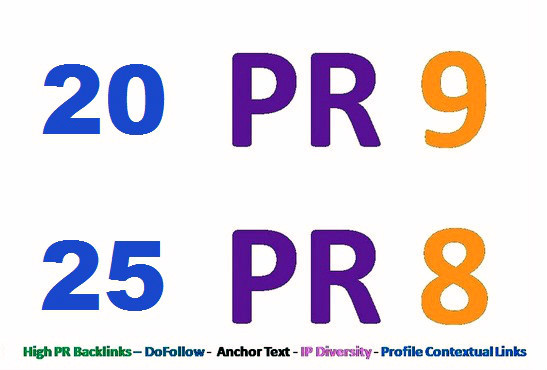 45 High PR Backlinks,20 PR9+25 PR8,Contextual,Anchor text,DoFollow. SEO.
