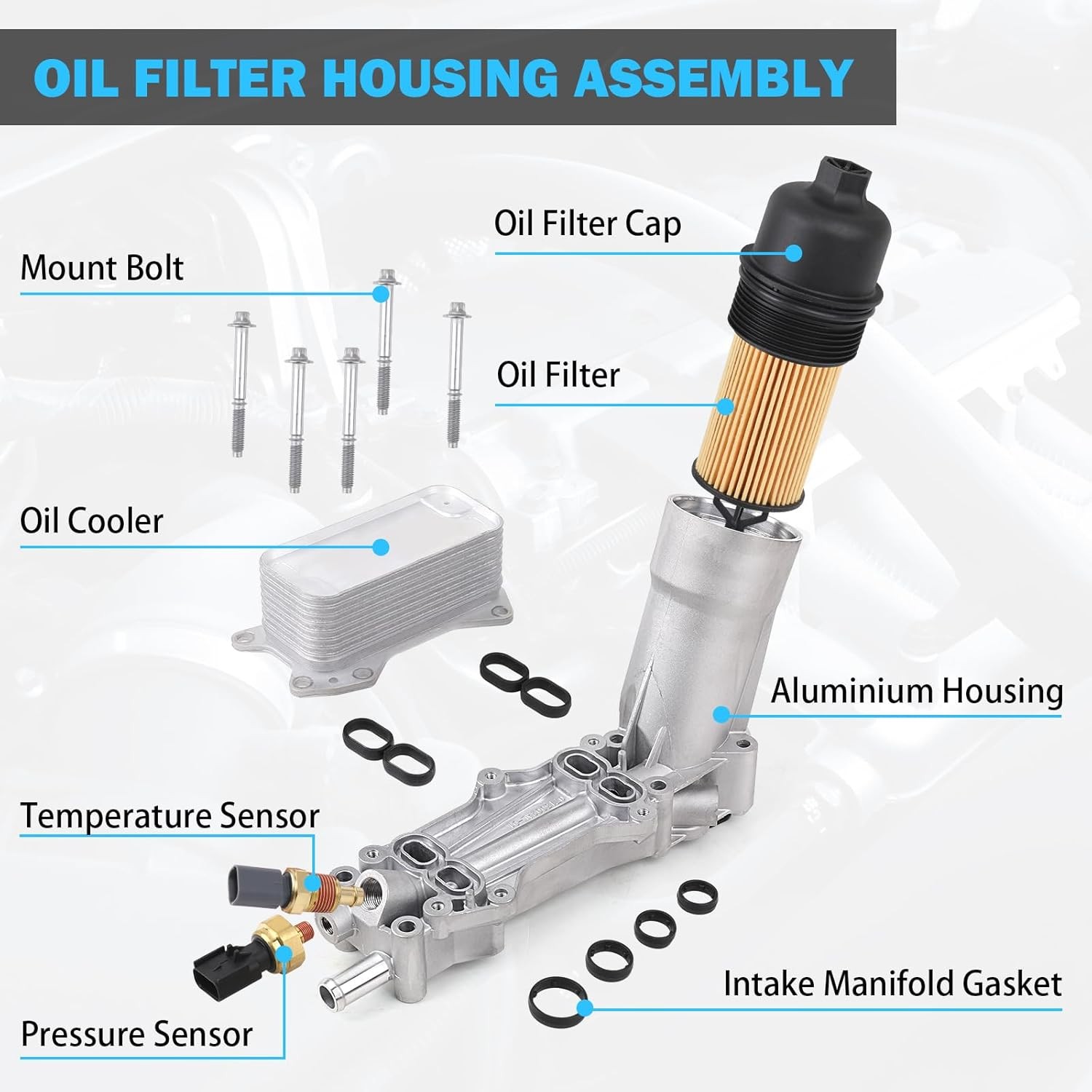 Oil Filter Housing Kit for 3.6L 2011-2023 Dodge Jeep Ram Replace 926-876