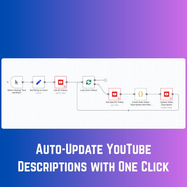 YouTube Video Description Autoupdater AI Automation Workflows n8n JSON Templates