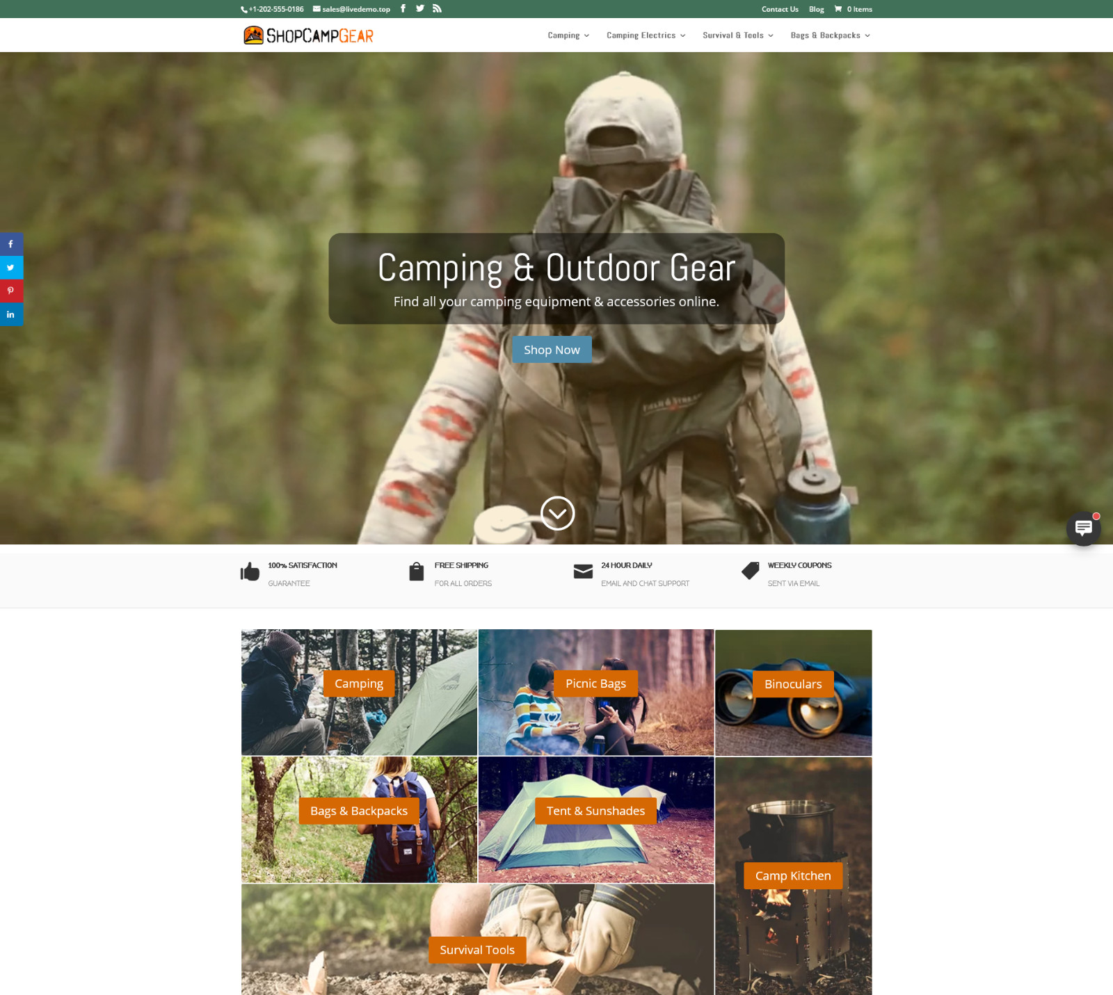 Camping Survival Dropshipping Store | Turnkey Dropship Business Website