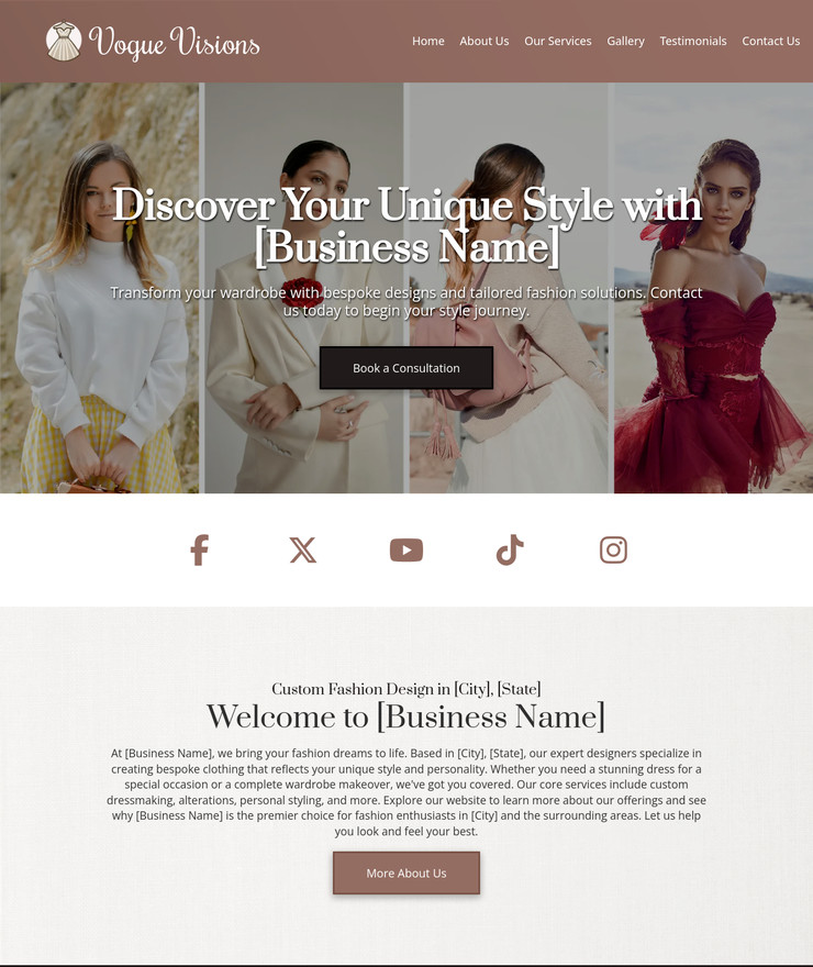 Fashion Designer Business Website *SEE FULL DESCRIPTION*