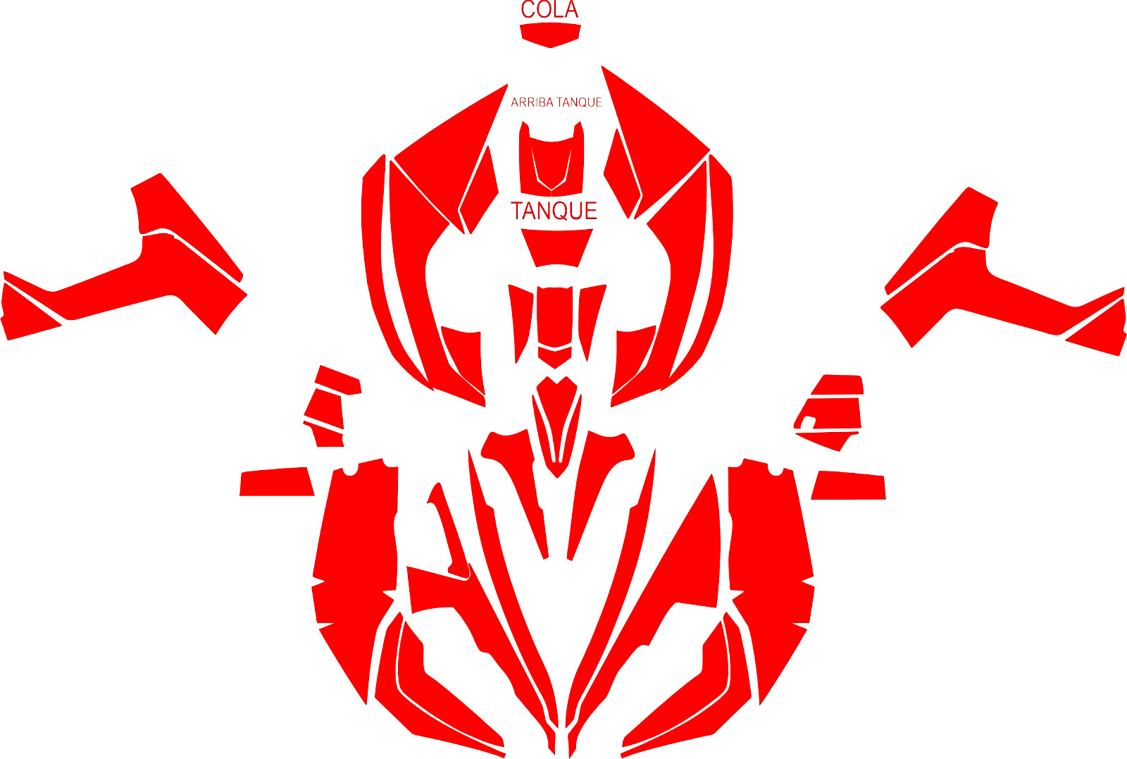 CAN AM Renegade 500 800 R 800 X 1000 atv vector template escala 1:1