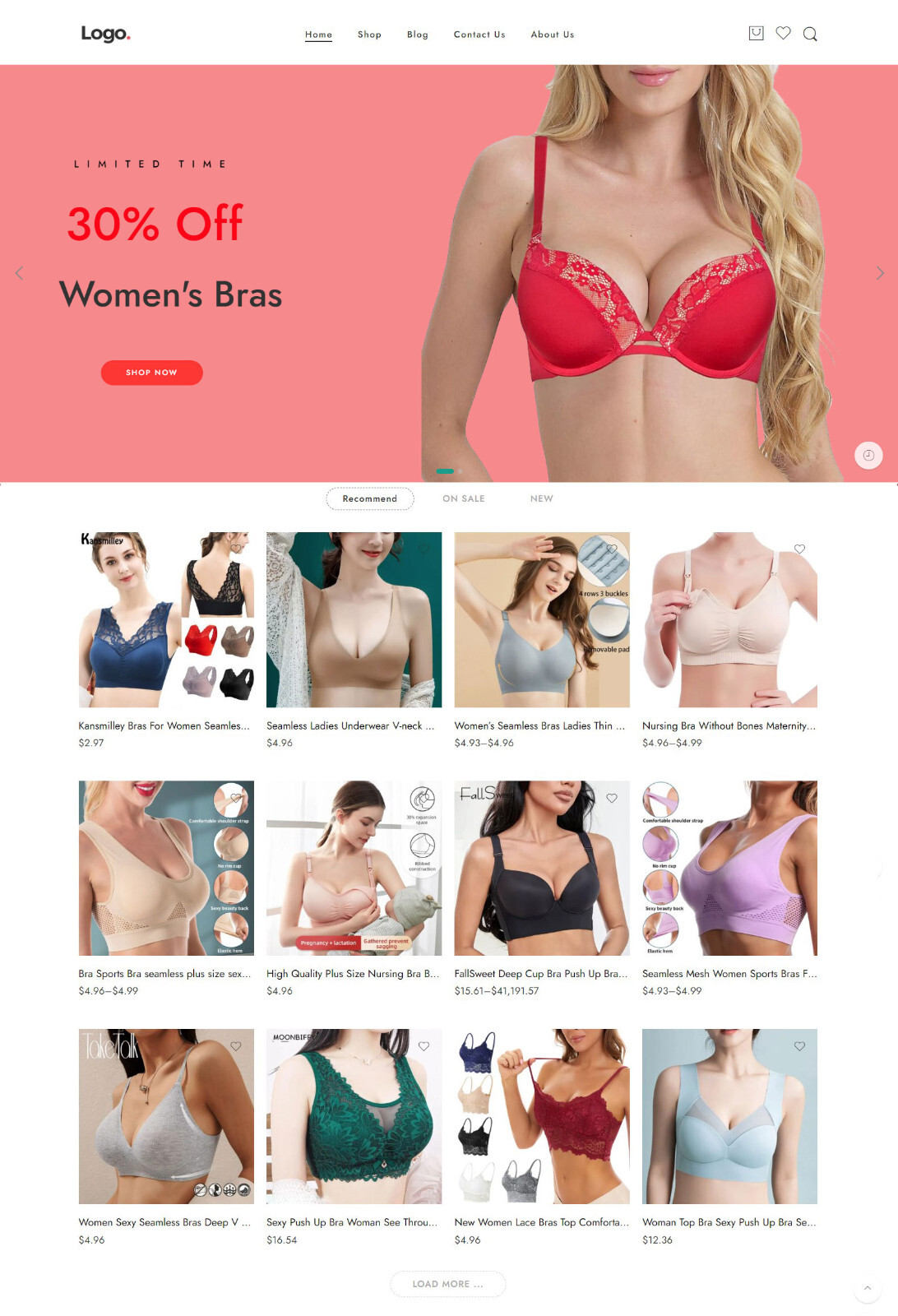Dropshipping Website Business Affiliate Free Hosting + Products, Women Bras