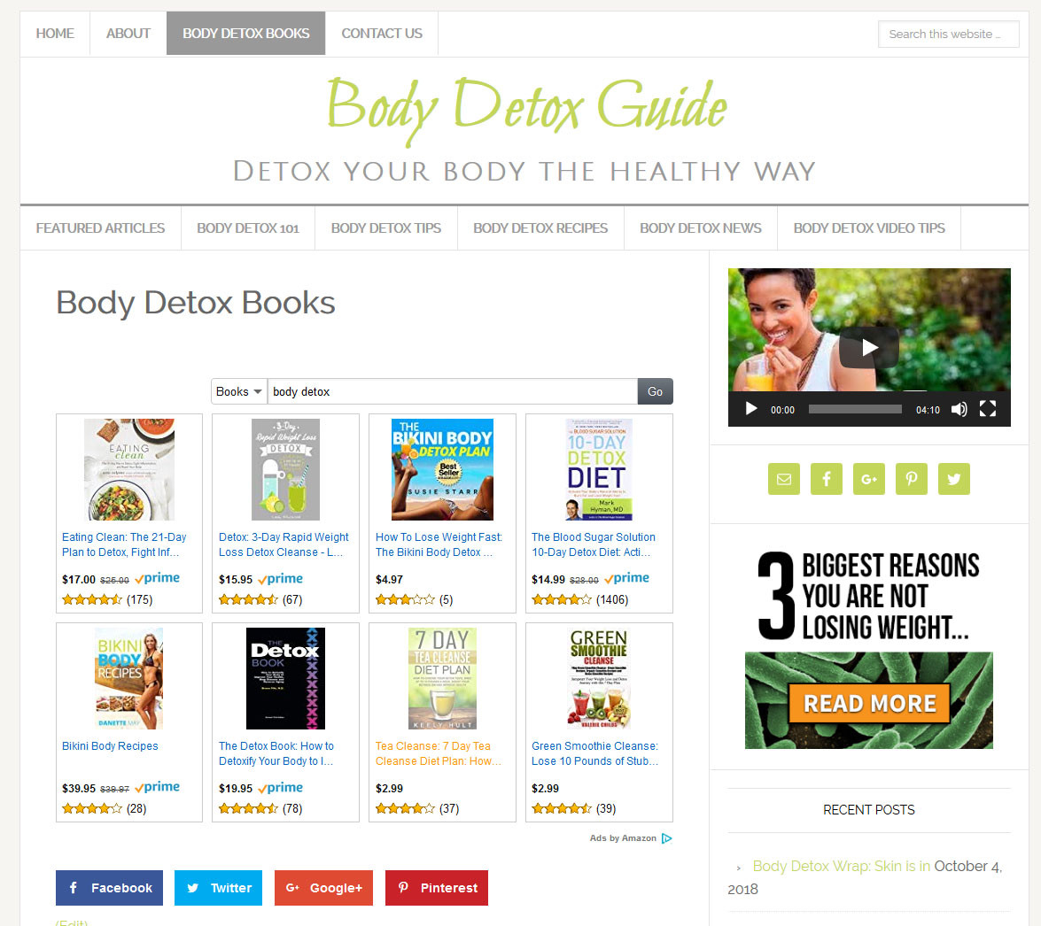 * BODY DETOX * turnkey website business for sale with AUTO UPDATING CONTENT