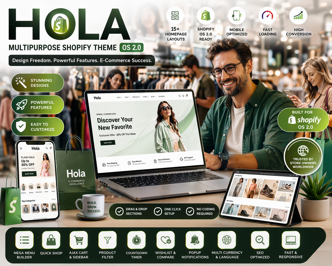 Hola – Multipurpose Shopify Theme | Responsive eCommerce Template | Optimized