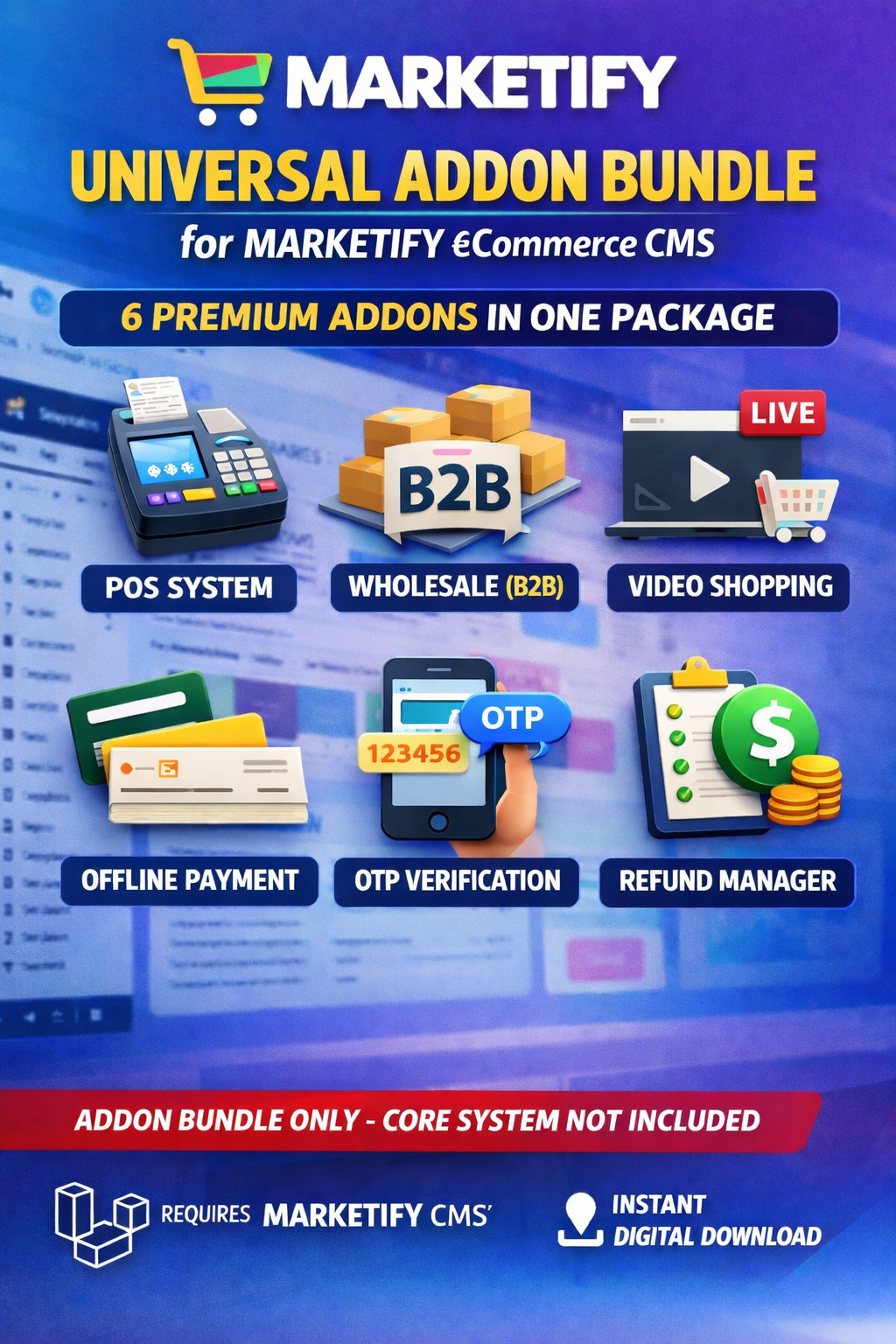 Marketify Universal Addon Bundle | POS, B2B, OTP, Refund & More Addons