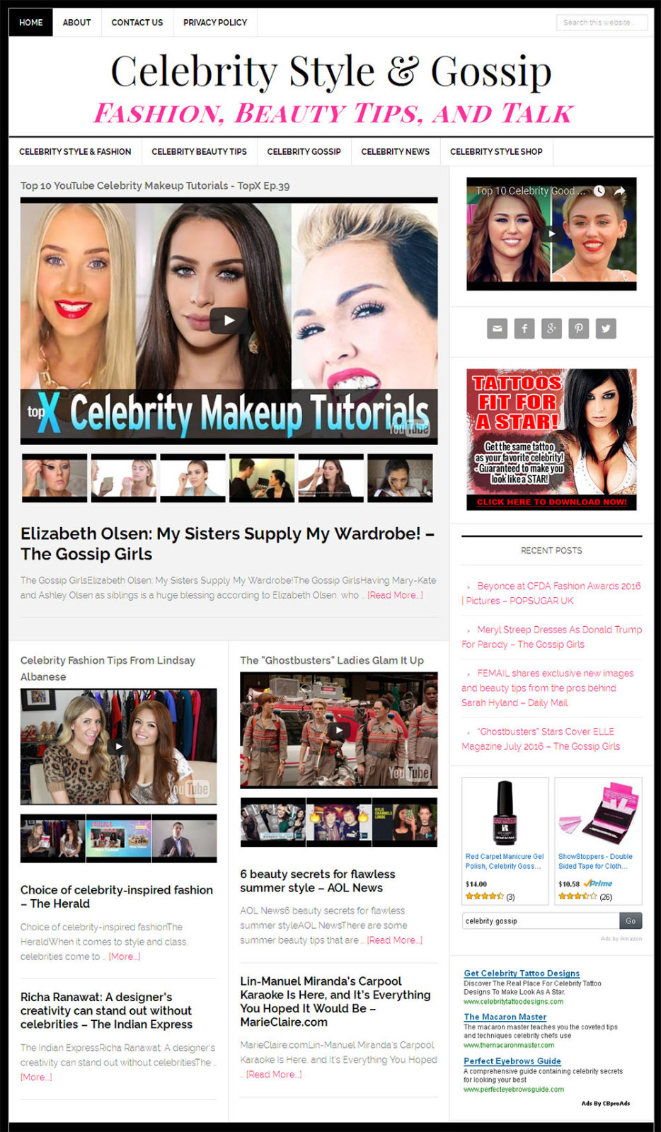 * CELEBRITY GOSSIP & STYLE * blog website business for sale w/ AUTOMATIC CONTENT