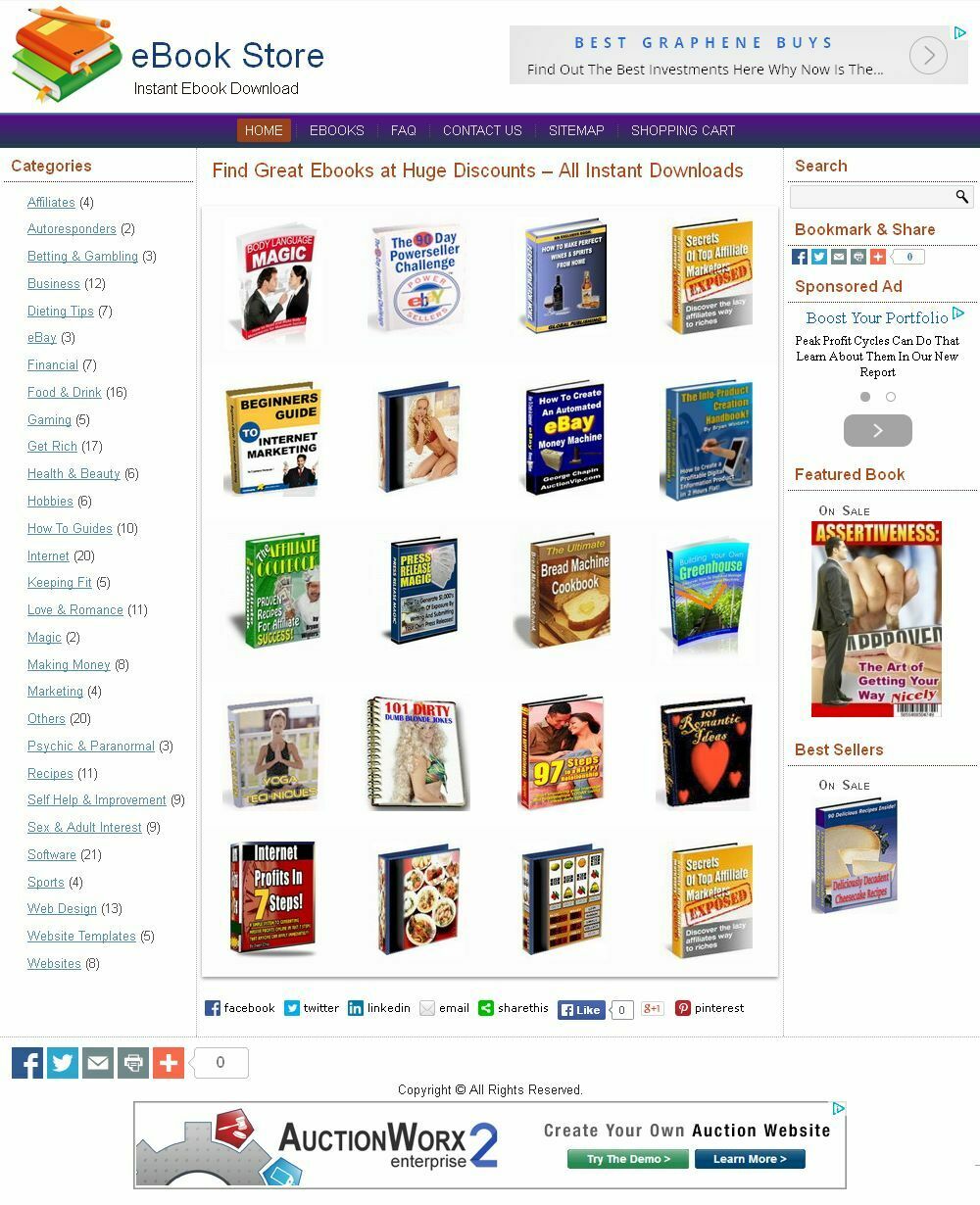 eBooks Shop Website For Sale 255 Books included + Free Hosting with SSL