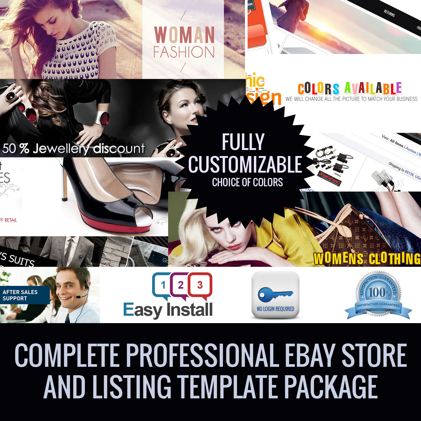 Ebay store and Listing Template design, auctiva, inkfrog, Vintage DESIGN