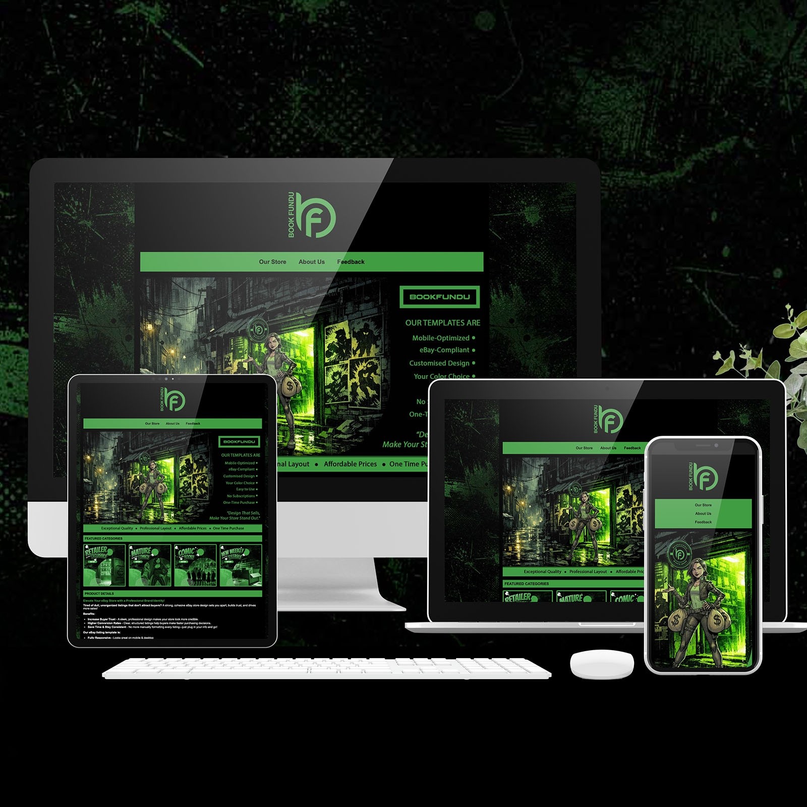 eBay Comic Store Template | Responsive HTML Listing Design | BookFundu
