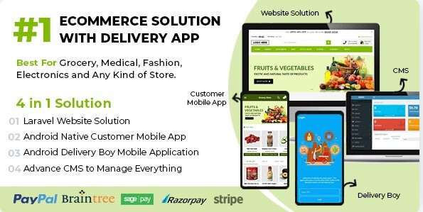 Ecommerce Solution with Delivery App v1.0.22 For Grocery, Food, Pharmacy, Any St
