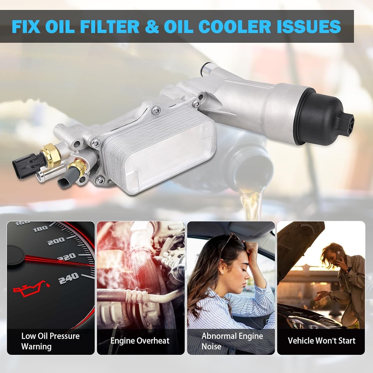 Oil Filter Housing Kit for 3.6L 2011-2023 Dodge Jeep Ram Replace 926-876