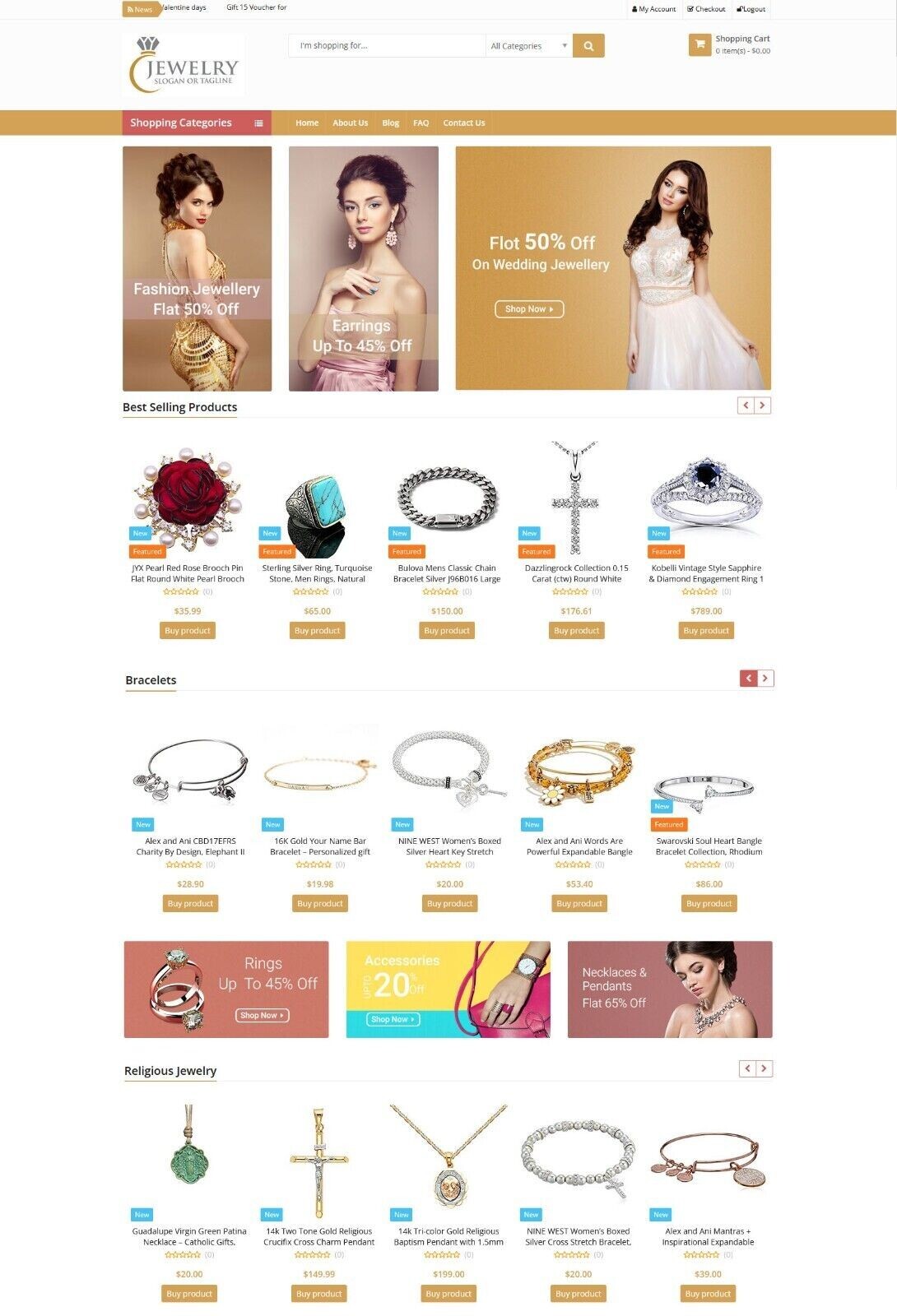 Jewelry Store Affiliate Dropship eCommerce Website For Sale + Free Hosting