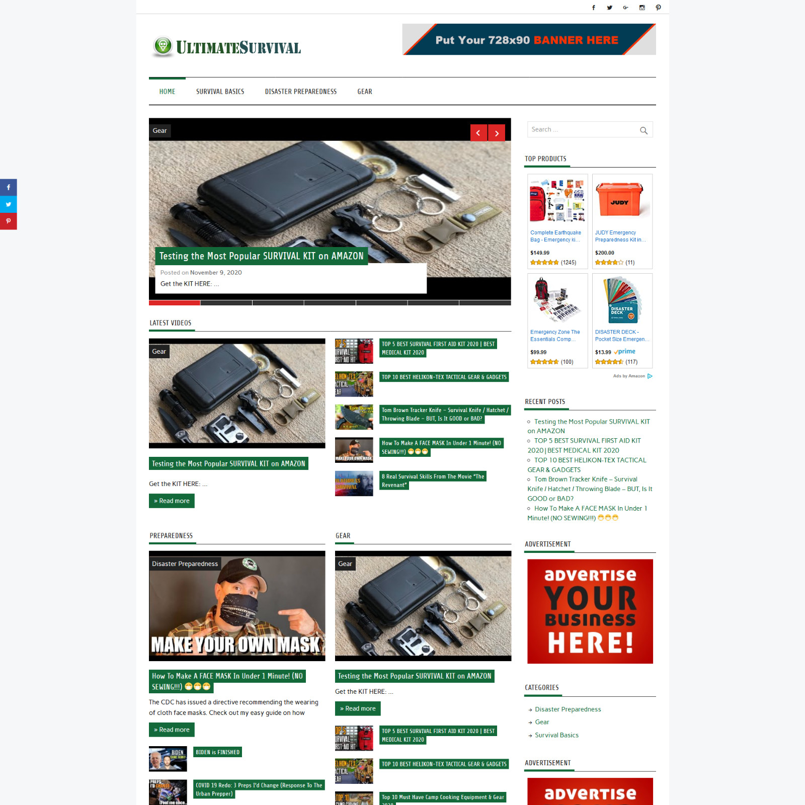 Fully Automated Survival Tips Video Website