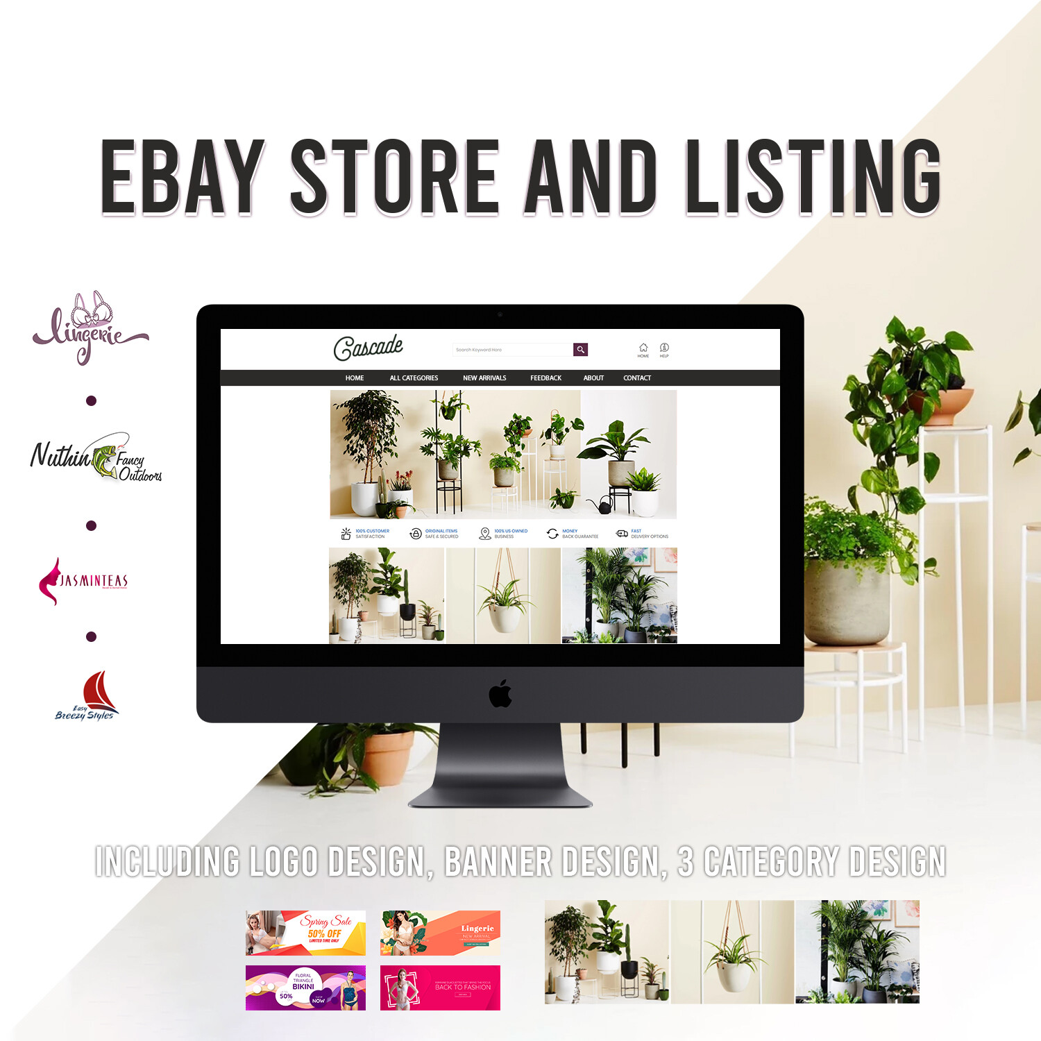 eBay store Listing Template design, Emerald theme Purple FREE LOGO,BANNER DESIGN