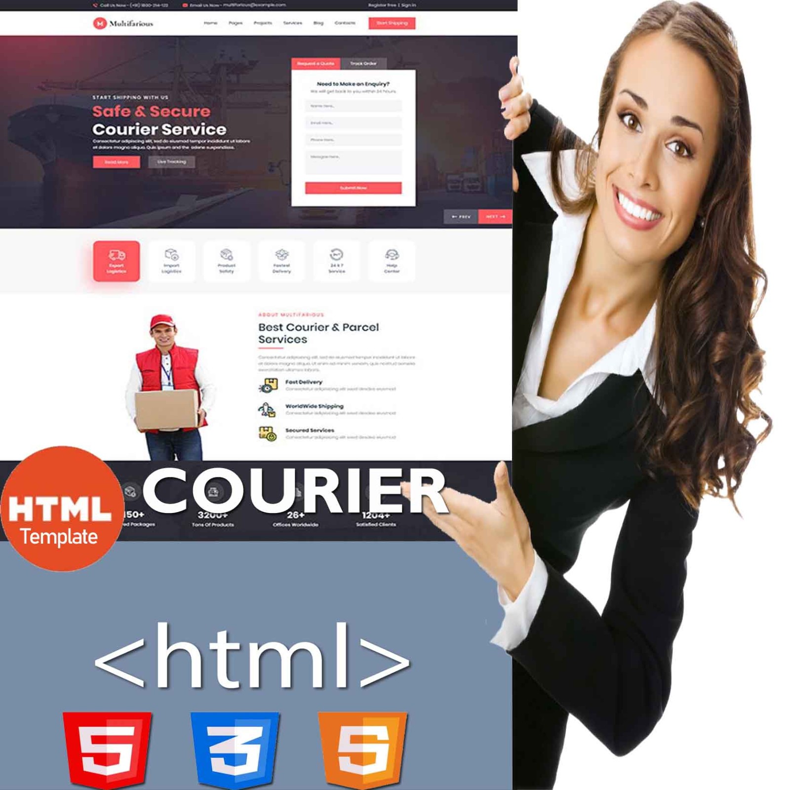 Courier | Full HTML Website Template – Bootstrap Responsive website