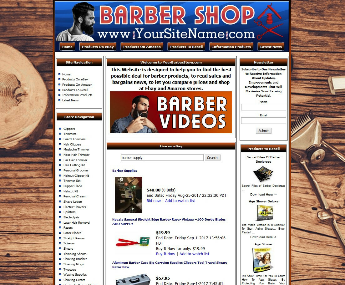 Barber Shop Business Website+Amazon Store+Google+Dropship+Youtube