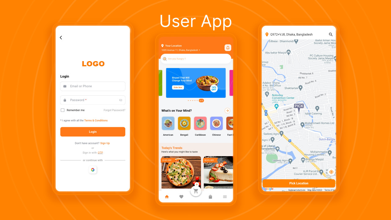 FoodRush Multi-Restaurant Food Delivery Platform Flutter Apps | Laravel Admin