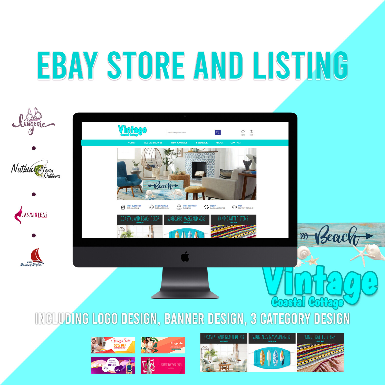 Ebay Listing Template Store Responsive Auction Compliant 2021 Design Html & LOGO
