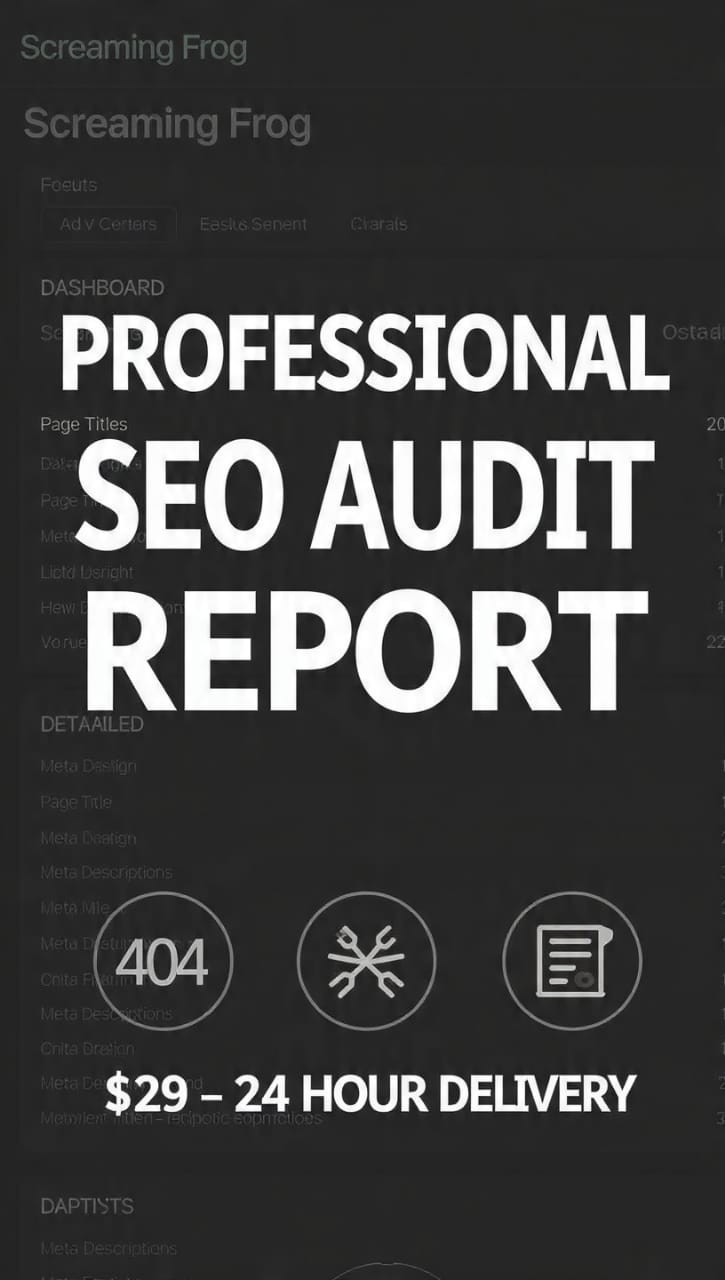 SEO Audit Report for Your Website | Screaming Frog | 24 Hour Delivery | PDF