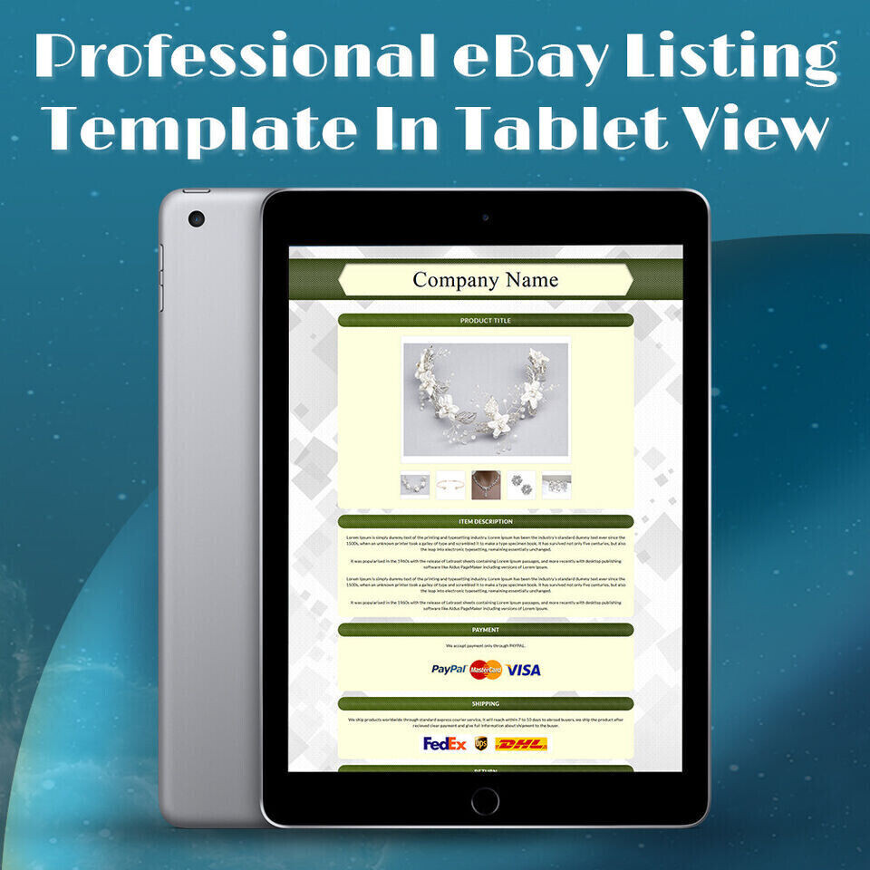 Mobile Responsive HTML eBay Listing Template Auction Template Universal