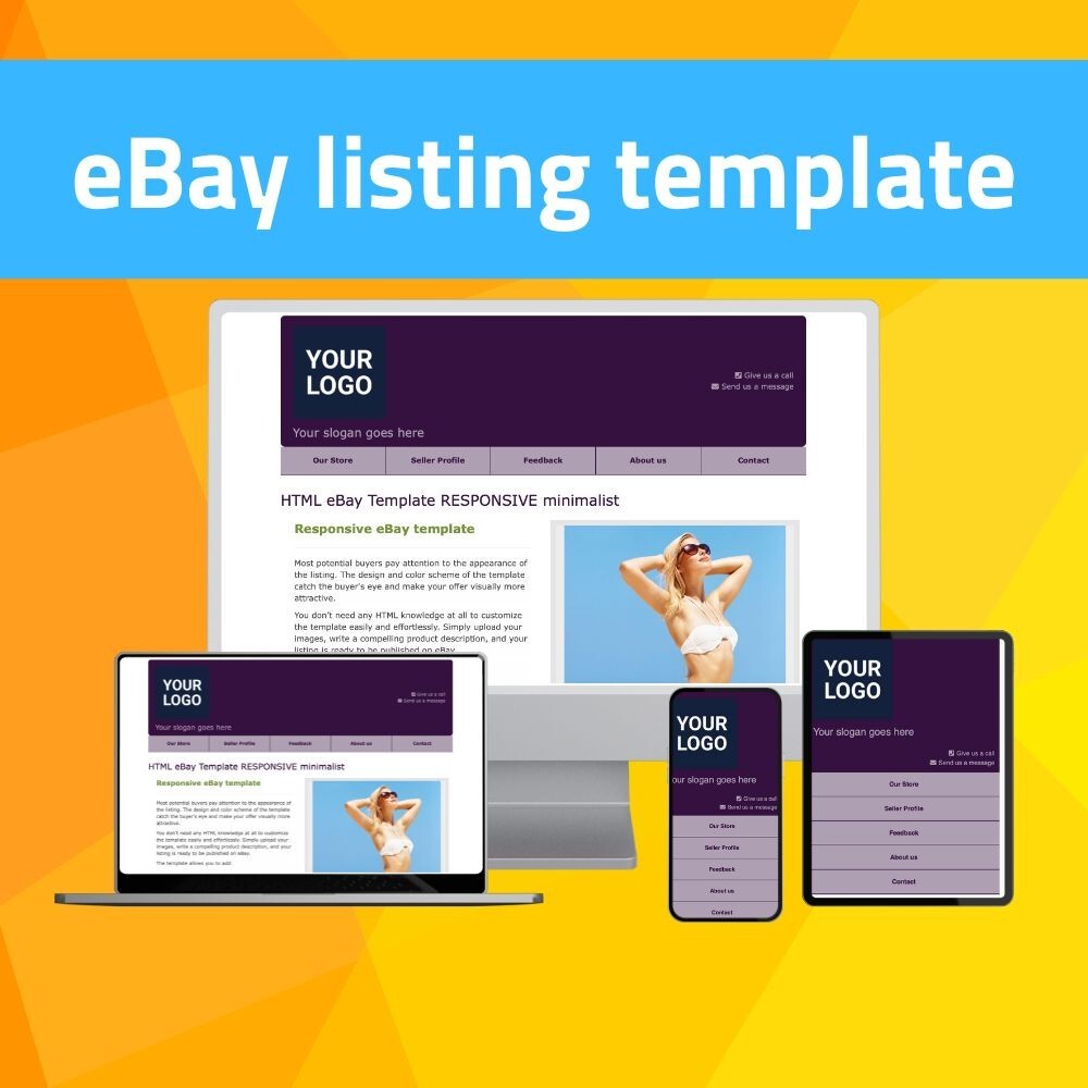 eBay Template RESPONSIVE minimalist – ebay auction template – no html required